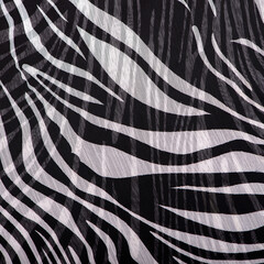 Abstract fabric pattern texture close-up with black and white floating line background