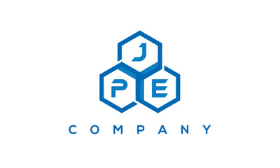 JPE three letters creative polygon hexagon logo	