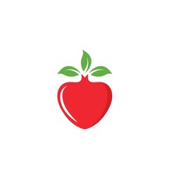 abstract unique  peach or apple  fruit icon vector illustrtion concept design design