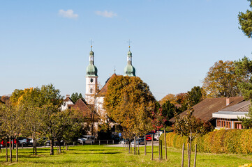 Arlesheim, Dom, Arlesheimer Dom, Domplatz, Spazierweg, Dorf, Baselland, Herbst, Herbstlaub,...