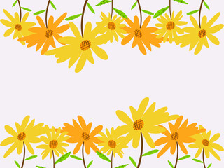 Sun flower illustration graphic background, flower and floral art design decoration fabric pattern