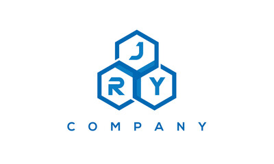 JRY three letters creative polygon hexagon logo	