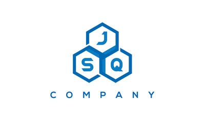 JSQ three letters creative polygon hexagon logo	