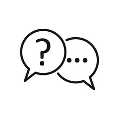Question mark sign in a speech bubble