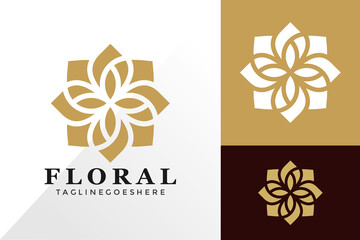 Beauty floral minimalist logo and icon design vector concept for template