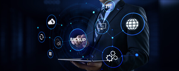 Backup Disaster recovery data protection technology concept.