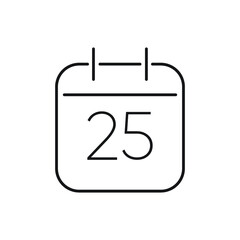 Calendar icon  flat line design