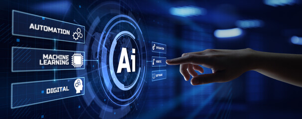 AI Artificial intelligence machine deep learning neural network cyber brain modern technology...