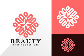 Obraz na płótnie Canvas Beauty flower minimalist logo and icon design vector concept for template