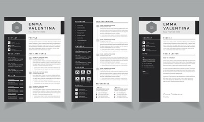 Resume Template with Black Accents Layout