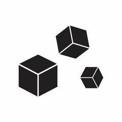 Three cubes icon on white background