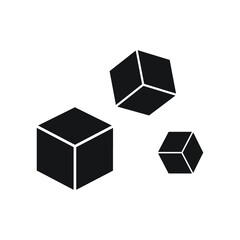 Three cubes icon on white background