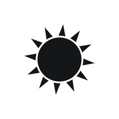 Sun icon, isolated. Flat design.