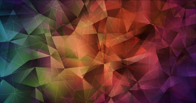 4K looping dark green, red video with polygonal materials. Colorful fashion clip in liquid style with gradient. Clip for live wallpapers. 4096 x 2160, 30 fps. Codec Photo JPEG.