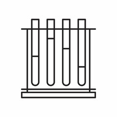 Test-tubes on stand concept icon in thin