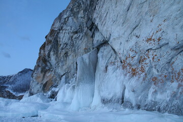 Fototapeta na wymiar Habitat. Rock and ice. Glaciers. Global warming. Climate change.