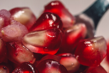 macro of pomegranate grains