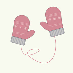 pink winter mittens! Mery Christmas/ winter