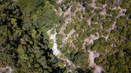 Obraz premium Aerial view on mountain forest