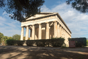 Fototapeta na wymiar An ancient Greek building with columns.