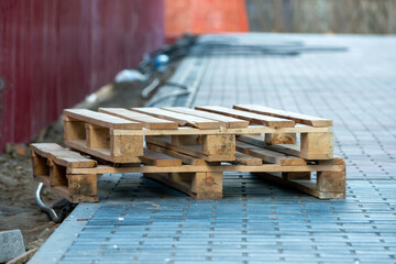 wooden boxes from the construction site