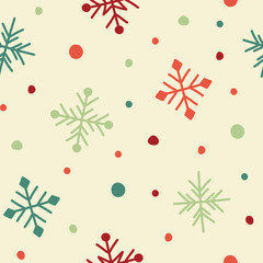 Christmas pattern with snowflakes. Vector