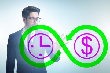 Businessman in time is money concept