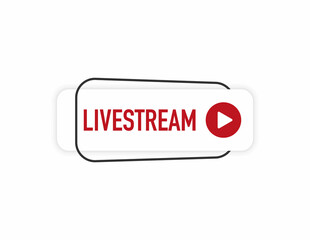 Fototapeta premium Live streaming icon. Button for broadcasting, livestream or online stream. Template for tv, online channel, live. Vector illustration