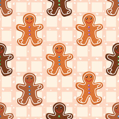 Funny gingerbread. Christmas pattern.