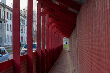 Naklejka premium wooden temporary crossings during construction