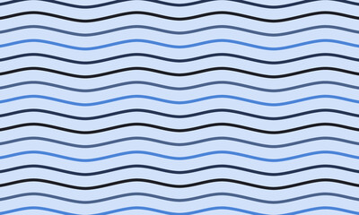 Simple clean random Wave pattern using colours Black, ash blue and blue in a light blue background for creative graphic design work