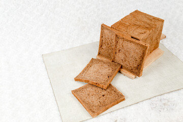 Chocolate toasted bread whole. Choco bread toast.