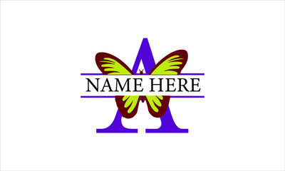 Obraz premium A Alphabet Butterfly abstract monogram vector logo template