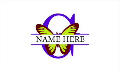 G Alphabet Butterfly abstract monogram vector logo template