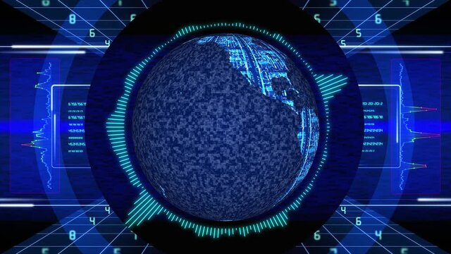 Abstract futuristic background technological Earth globe concept