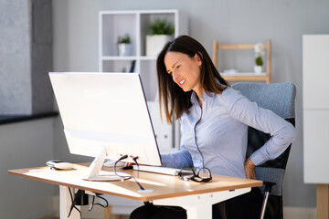 Back Pain Bad Posture Woman Sitting