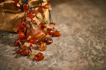 Assorted retro jewelry, vintage bijou, beads