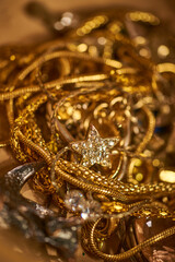 Assorted retro jewelry, vintage bijou, beads