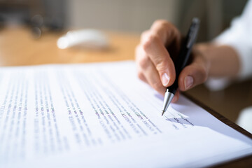Signing Business Contract Document And Paper