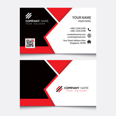 red clean business card design