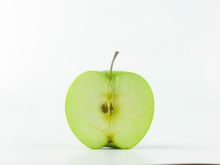 green apple on white background