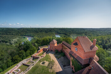 Fototapeta na wymiar Aerial view of Turaida Castle - Sigulda, Latvia