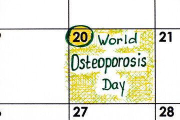 Reminder World Osteoporosis Day in calendar