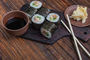 Japanese sushi - fast food. Asian traditional snack