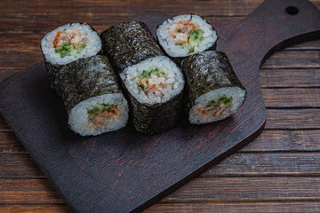 Japanese sushi - fast food. Asian traditional snack