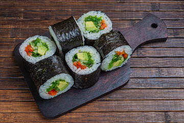 Japanese sushi - fast food. Asian traditional snack
