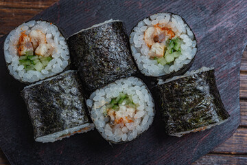Japanese sushi - fast food. Asian traditional snack