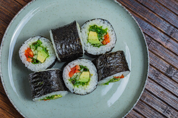 Japanese sushi - fast food. Asian traditional snack