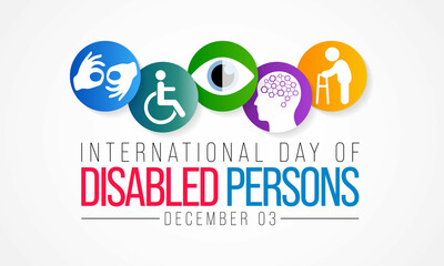 International Day of Persons with Disabilities (IDPD) is celebrated every year on 3 December. to raise awareness of the situation of disabled persons in all aspects of life. Vector illustration