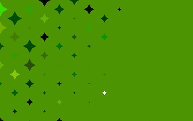 Light Green vector cover with small and big stars.